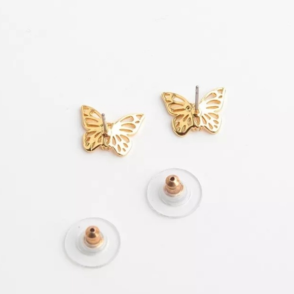 Kate Spade Gold Stone Cutout Butterfly Earrings - Picture 3 of 3